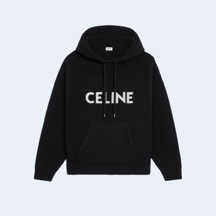 셀린느 립 울 후드 스웨터 블랙