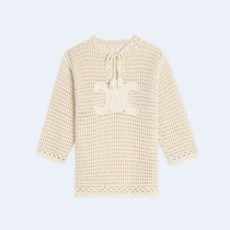 셀린느 바자 튜닉 크로셰 울 니트