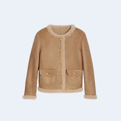 셀린느 컬리 시어링 램스킨 가디건 자켓