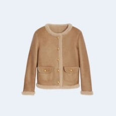 셀린느 컬리 시어링 램스킨 가디건 자켓