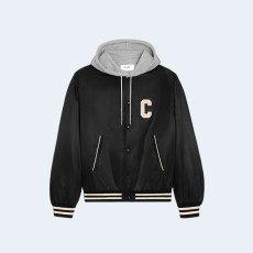 셀린느 오버사이즈 후드 테디 자켓 블랙