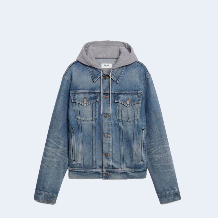 셀린느 유니언 워시 데님 트러커 자켓 화이트