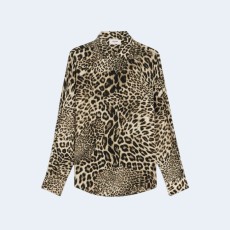 셀린느 레오파드 롱 슬리브 셔츠