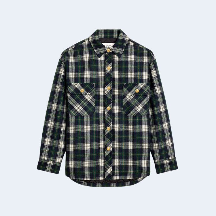 셀린느 오버사이즈 타탄 체크 셔츠