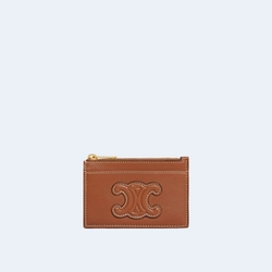 셀린느 퀴르 트리옹프 지퍼 카드지갑 탠