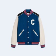 셀린느 C로고 울 바시티 자켓 코발트