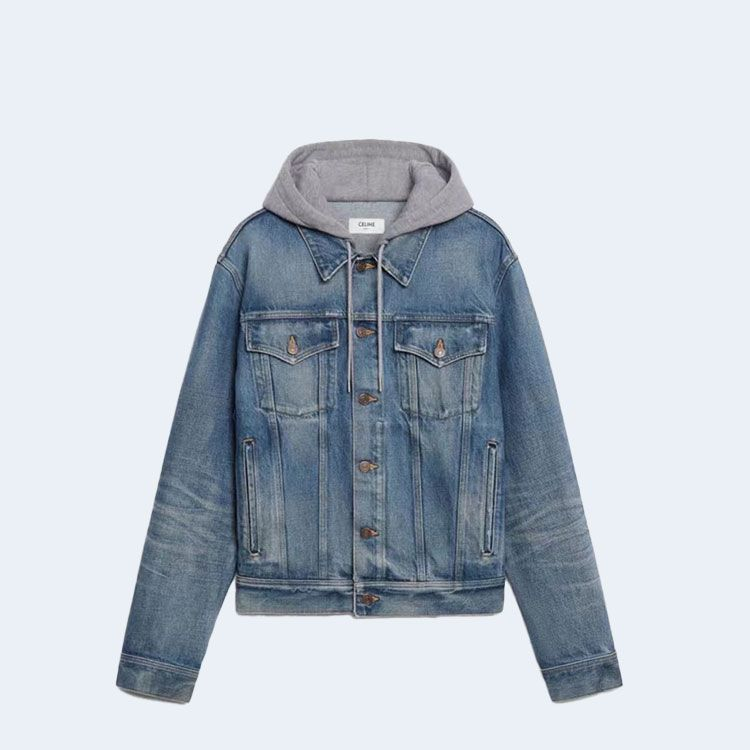 셀린느 유니언 워시 데님 트러커 자켓 화이트