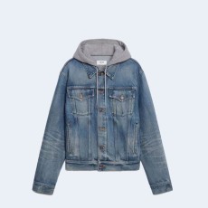 셀린느 유니언 워시 데님 트러커 자켓 화이트