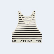 셀린느 메쉬 스포츠 브라 크림 네이비