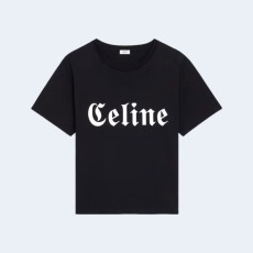 셀린느 고딕 로고 블랙 티셔츠
