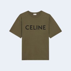 셀린느 파리 저지 루즈 티셔츠 딥 카키