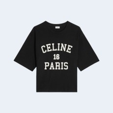 셀린느 파리스 루즈 티셔츠 블랙