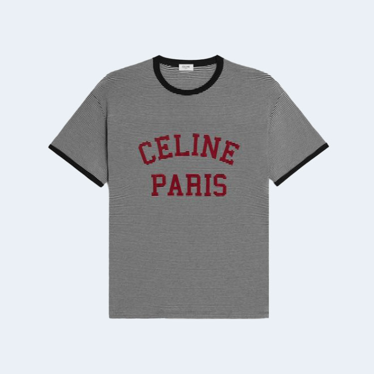 셀린느 코튼 스트라이프 반팔 티셔츠