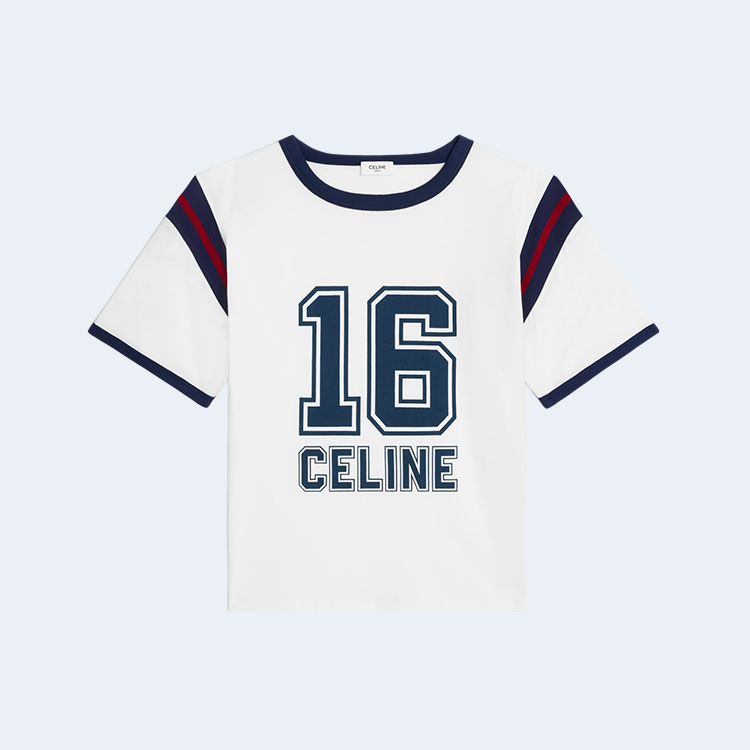 셀린느 코튼 저지 16 박시 티셔츠 화이트