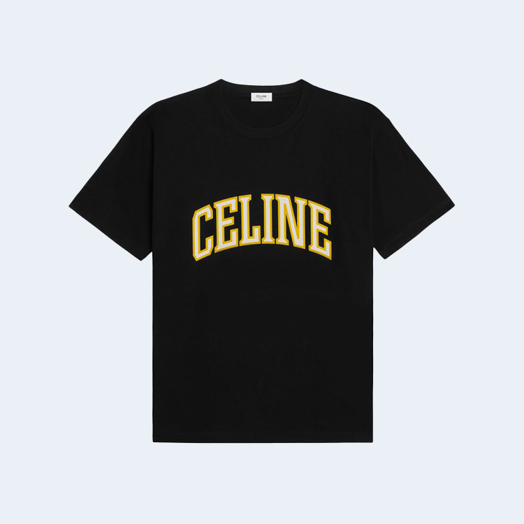 셀린느 반팔 티셔츠 블랙 옐로우 오프화이트