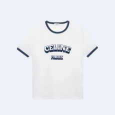 셀린느 로고 반팔 티셔츠 화이트