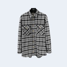 셀린느 체크 캐시미어 오버셔츠