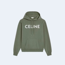 셀린느 로고 후드 카키