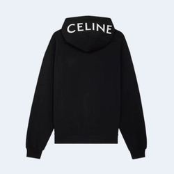 셀린느 루즈 코튼 플리스 후드 집업 블랙