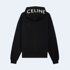 셀린느 루즈 코튼 플리스 후드 집업 블랙