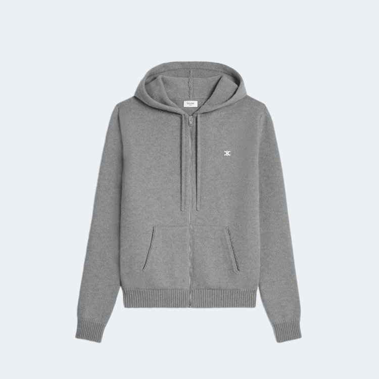 셀린느 울 캐시미어 트리옹프 후드 스웨터