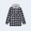 셀린느 체크 코튼 후드 오버셔츠