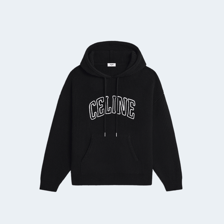 셀린느 리브드 울 후드 스웨터