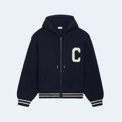 셀린느 컬리지 후드 울 스웨터 자켓