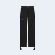 셀린느 코튼 리넨 카고 팬츠 블랙