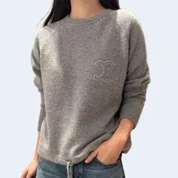 셀린느 울 캐시미어 트리옹프 크루넥 스웨터 (2color)