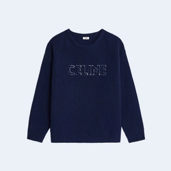 셀린느 울 오버사이즈 크루넥 스웨터 네이비