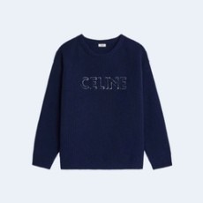 셀린느 울 오버사이즈 크루넥 스웨터 네이비