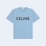 셀린느 코튼 저지 루즈 티셔츠 워시드 블루