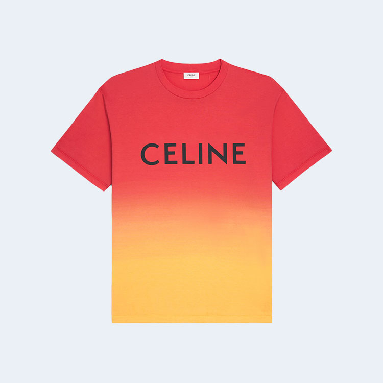 셀린느 코튼 저지 멀티컬러 루즈 티셔츠