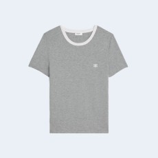 셀린느 70'S 트리옹프 코튼 저지 티셔츠 그레이