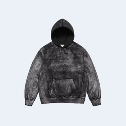 슈프림 x MM6 메종 마르지엘라 포일 박스 로고 후드 스웨트셔츠 블랙 24SS