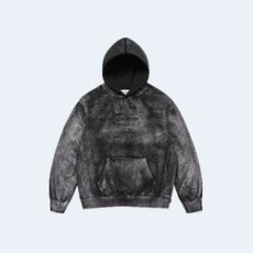 슈프림 x MM6 메종 마르지엘라 포일 박스 로고 후드 스웨트셔츠 블랙 24SS