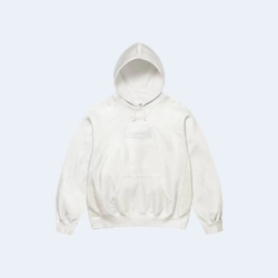 슈프림 x MM6 메종 마르지엘라 포일 박스 로고 후드 스웨트셔츠 화이트 24SS