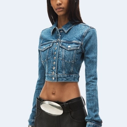 알렉산더왕 컴포트 스트레치 데님 크롭 트러커 재킷