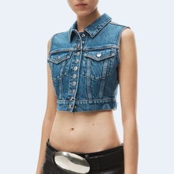 알렉산더왕 컴포트 스트레치 데님 크롭 트러커 베스트