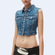 알렉산더왕 컴포트 스트레치 데님 크롭 트러커 베스트