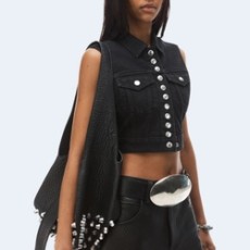 알렉산더왕 컴포트 스트레치 데님 크롭 트러커 베스트