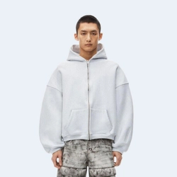 알렉산더왕 덴스 플리스 스타 집업 후디 그레이