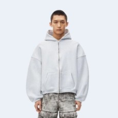 알렉산더왕 덴스 플리스 스타 집업 후디 그레이