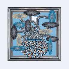 에르메스 Flores Del Este 140 블루 끌레어 스카프