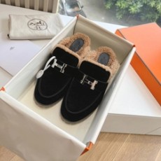 에르메스 오아시스 H 로고 시어링 블랙