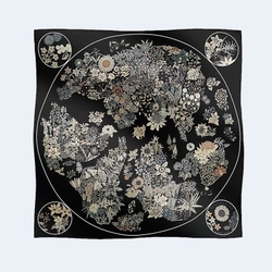 에르메스 플랑플뢰르 90 블랙 스카프