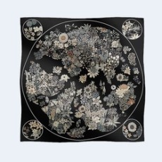 에르메스 플랑플뢰르 90 블랙 스카프