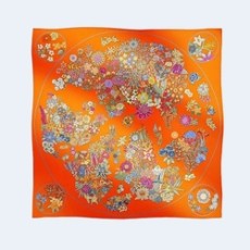 에르메스 플랑플뢰르 90 오렌지 스카프