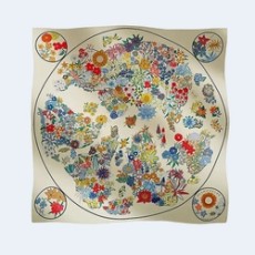 에르메스 플랑플뢰르 90 크림 스카프